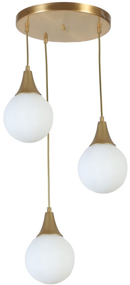 Asir - Kroonluchter - Wit en Goud - 30 x 30 x 70 cm