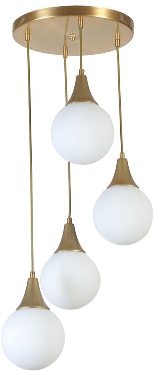 Asir - Kroonluchter - Wit en Goud - 30 x 30 x 70 cm