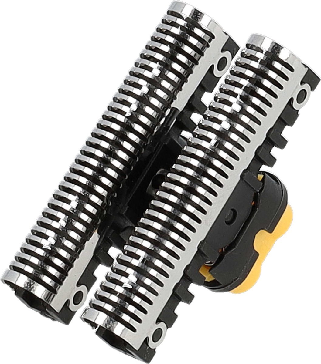 vhbw 1x mesblok, 1x dubbele scheerfolie met frame, compatibel met Braun Contour 5735, 5736, 370, 380, 390cc, 5738, 5739 scheerapparaten – combipakket zwart