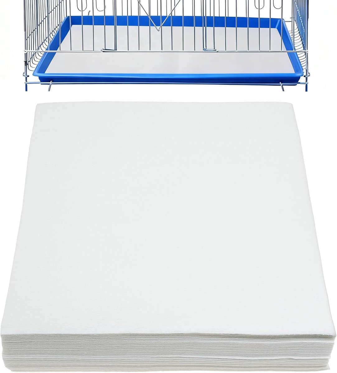 100 vellen vlies voor vogelkooien, voorgesneden en absorberende bladeren voor vogelkooien, 20 x 20 cm