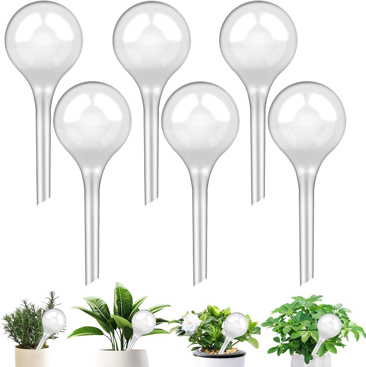 6 stuks kleine planten gietballen, irrigatiebal, 13 x 5 cm planten irrigatieballen, potplanten zelfbewatering, planten irrigatie, waterdispenser voor planten