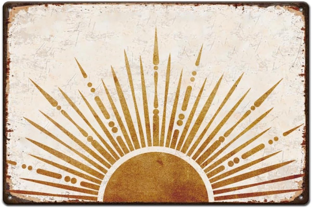 Boheemse zon tinnen bord boho stijl metalen tinnen borden