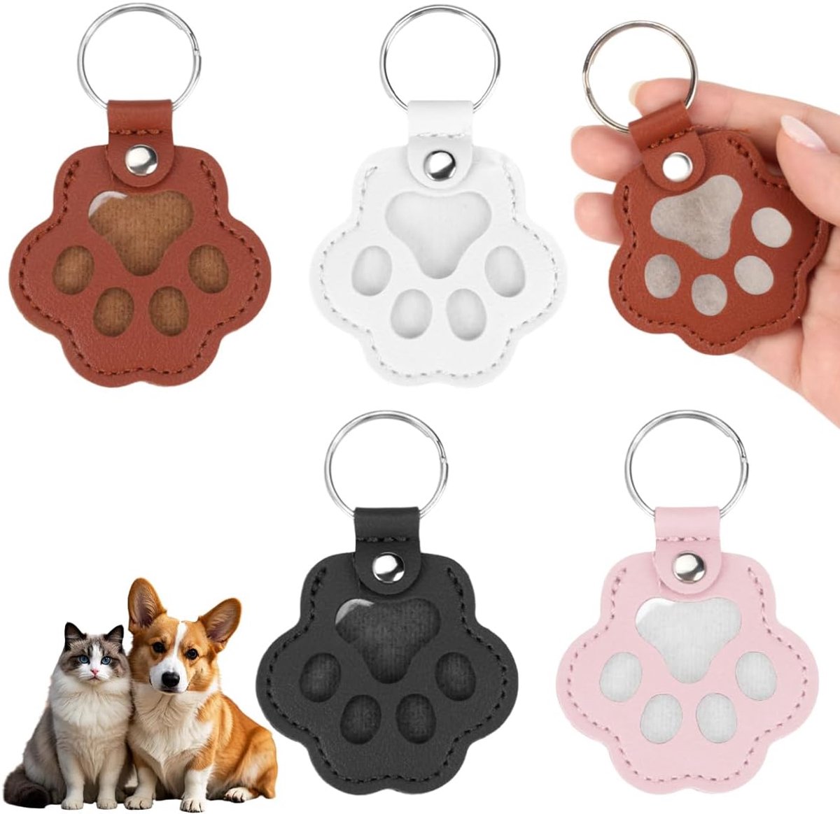 4 Stuks Sleutelhanger voor Dierenhaar Herinnering, Sleutelhangers