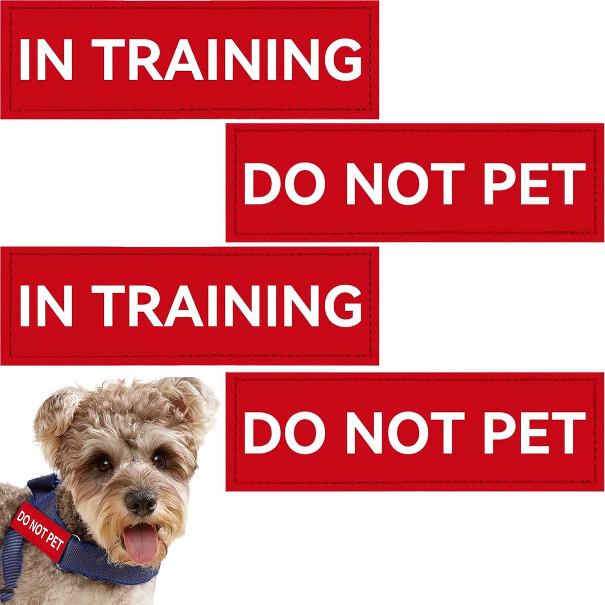 4 stuks service hond patches, afneembare Do Not Pet patch voor