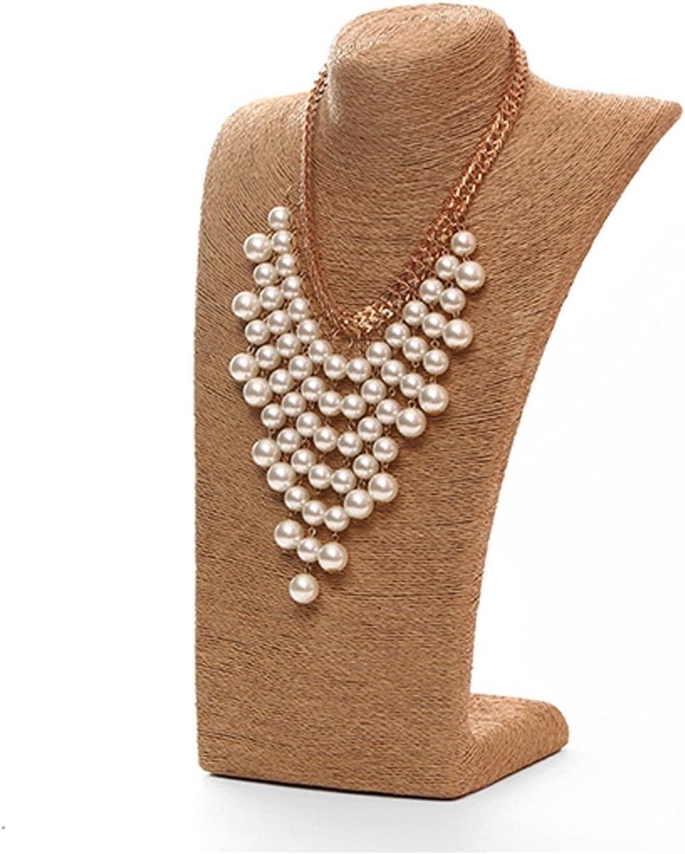 Sieraden Display Bust - Hanger Kettinghouder - Sieraden Presenteren - Stijlvol Ontwerp - 23 x 36 cm - Koffie