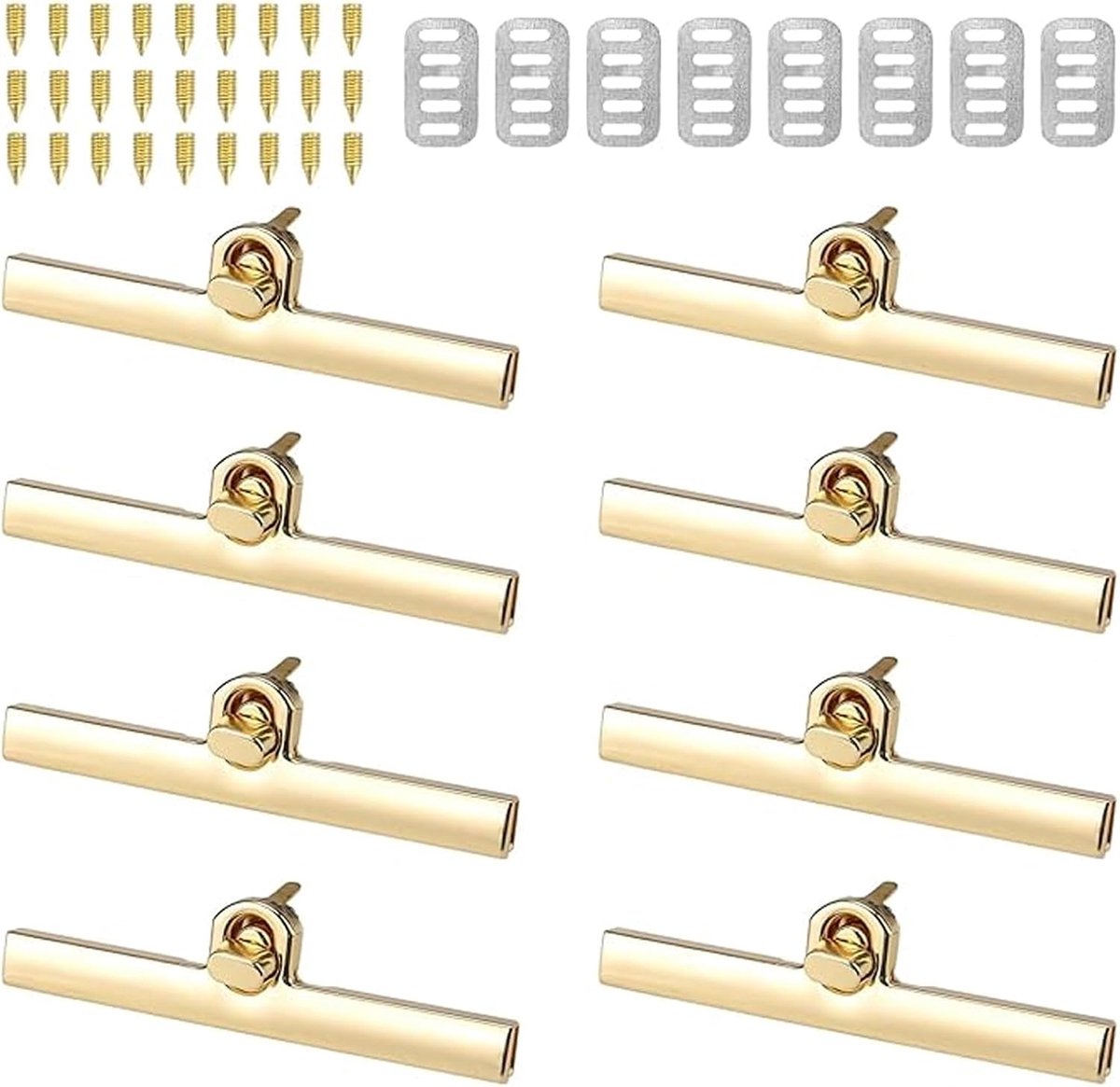 8 stuks goudkleurige metalen zaksluitingen, sluitaccessoires voor