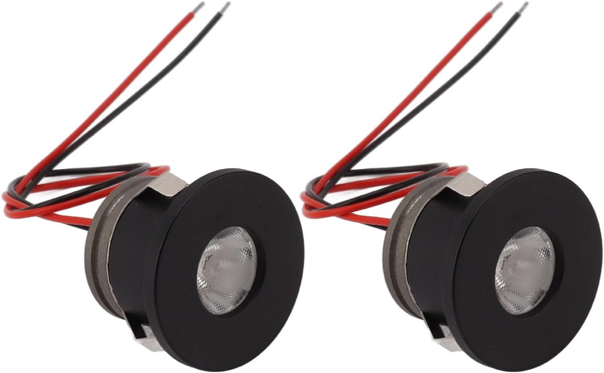 2PCS Verzonken Mini LED-spot, 12V Onder Kast LED-verlichting Mini-spots 80LM Kleine LED-spot Sieradenkast Vitrine Accentlicht