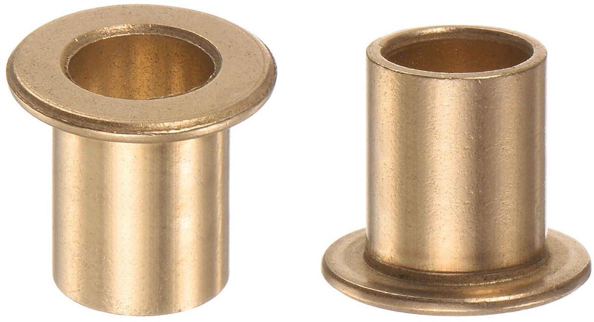 2 stuks flenslagerhulzen 8 mm diameter 10 mm Od 15 mm lengte 1,2 mm