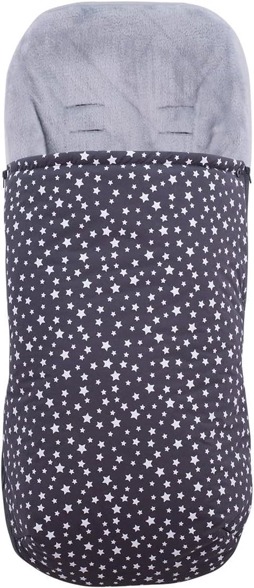 Voetenzak Kinderwagen - Babyzak Wandelwagen - Warm en Droog - Ademend Katoen/Fleece - 43 x 98 cm - Winter Sky