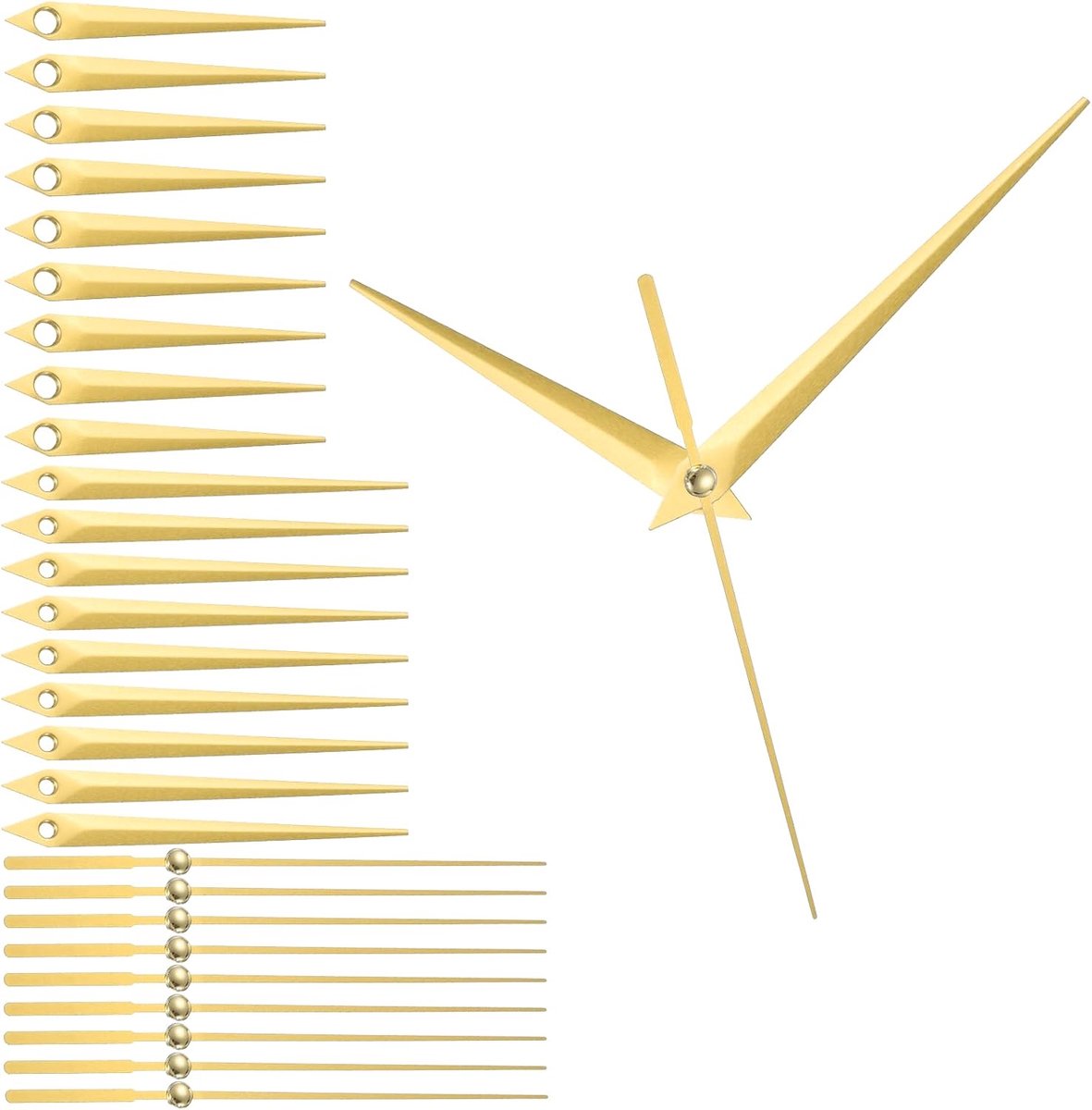 10 sets wijzers, aluminium wijzers, alleen kit onderdelen, mechanisme, vervanging voor doe-het-zelf reparatie, bewegingen, onderdelen voor woonkamer, slaapkamer, kamer, huisdecoratie, goud