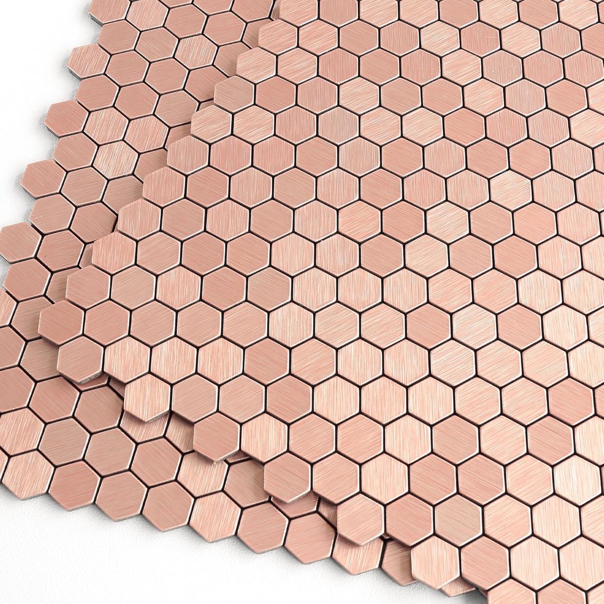 roségoudkleurige peel stick wandtegels haardrand, metallic
