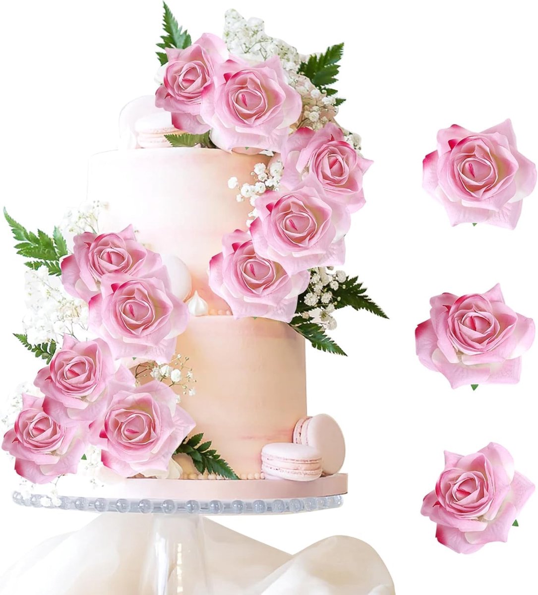 9 stuks taartdecoratie, bloemen, kunstbloemen, taartdecoratie