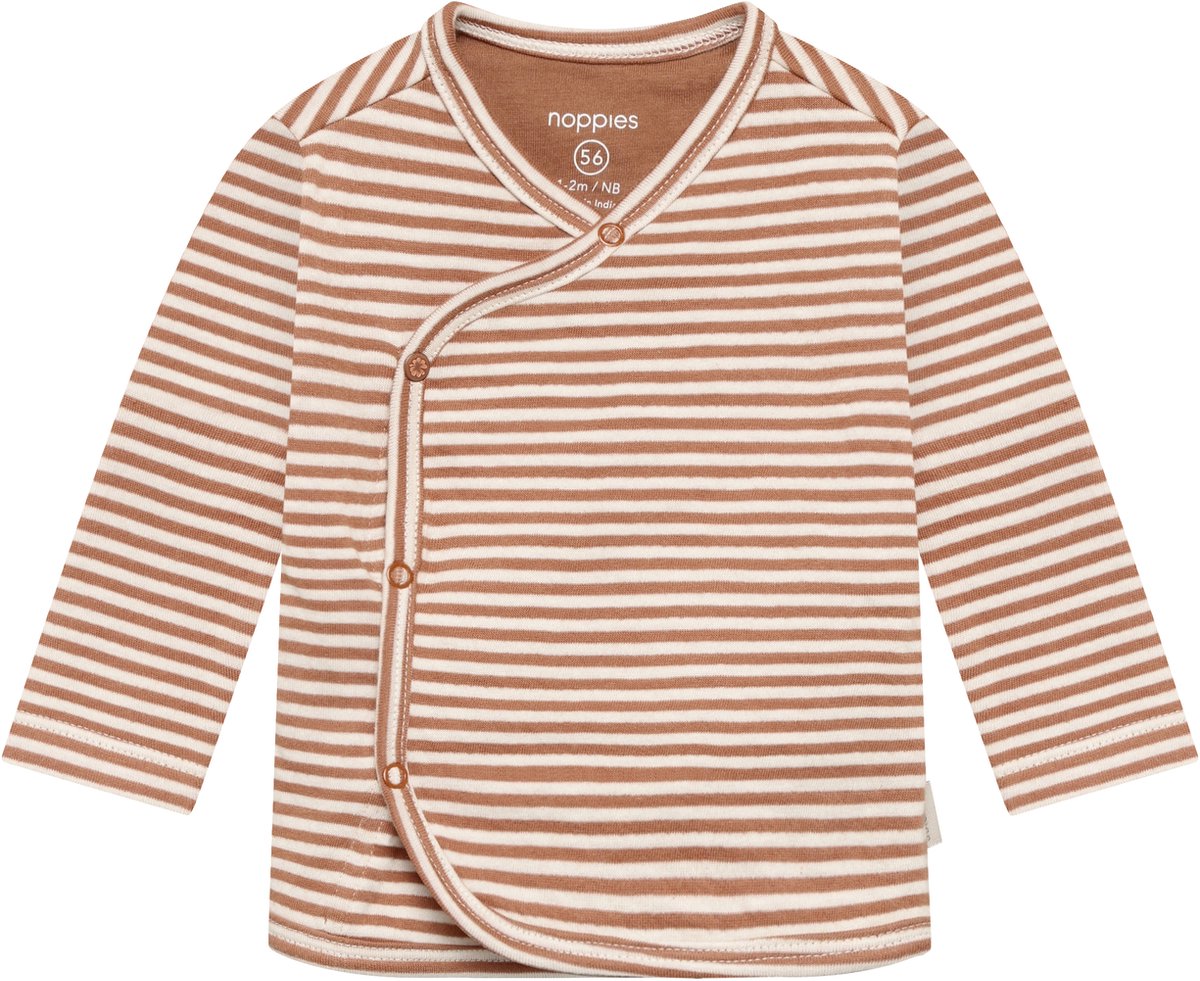 Noppies T-shirt stripe - Mocha Mousse - Maat 68