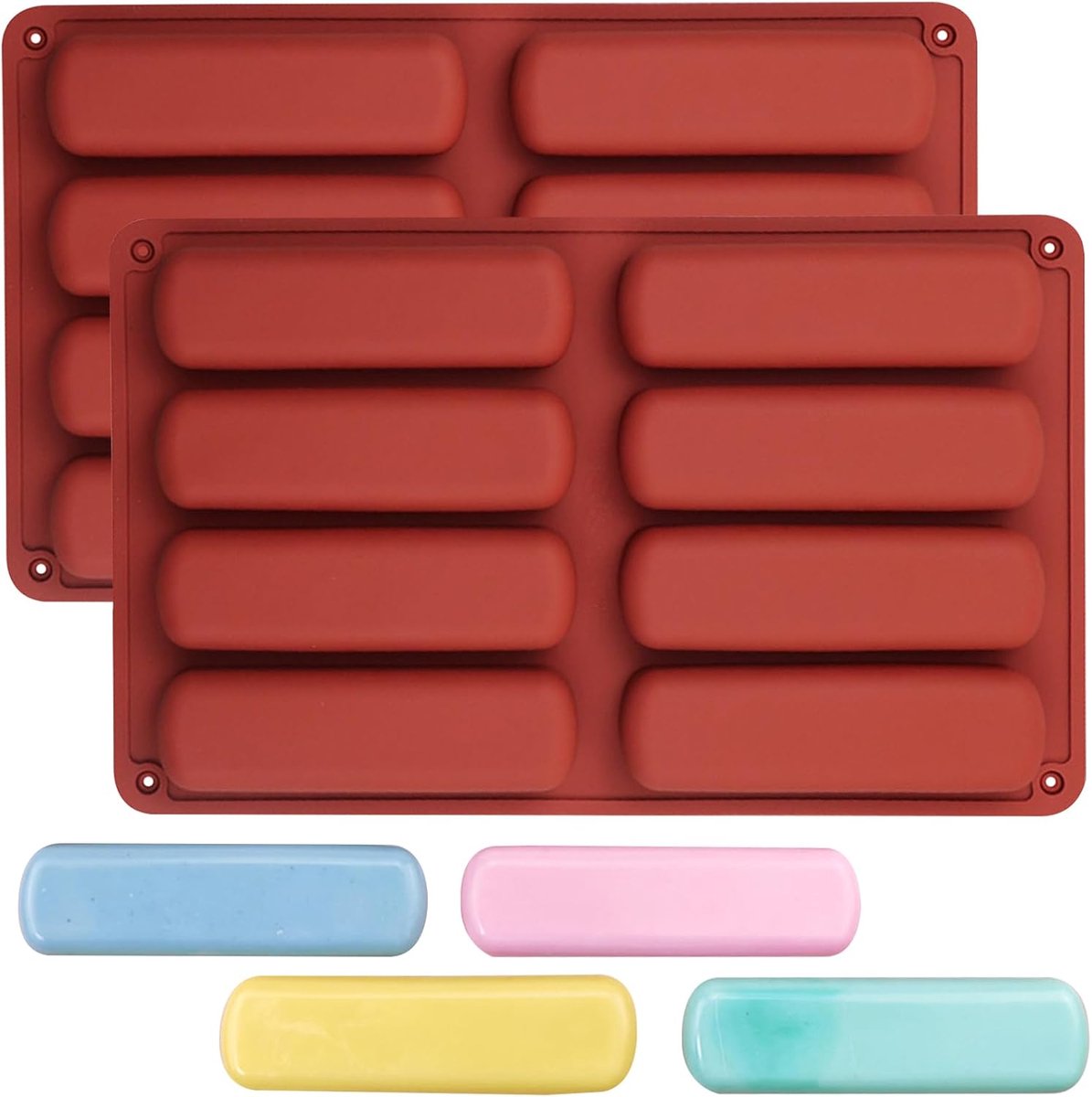 bakvorm voor mueslirepen, 2 stuks, 27,8 x 17 cm, 8 repen per vorm