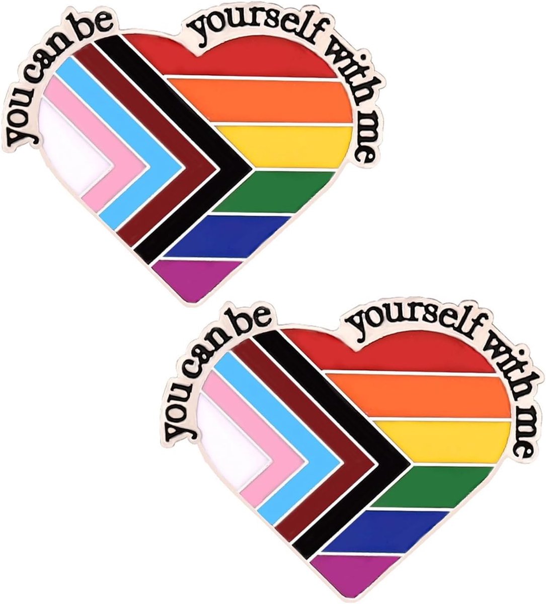 Set van 2 Progress Pride Rainbow Lgbtq+ spelden voor kleding Broches