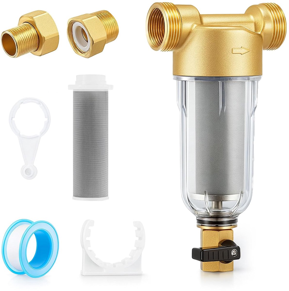 fijnfilter met adapter: 1 inch - G3/4 inch Mnpt kraan waterfilter