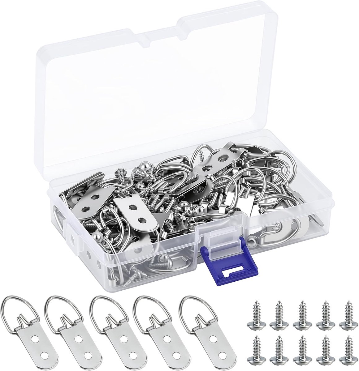 50 stuks D-ring fotohangers met schroeven, dubbele gaten