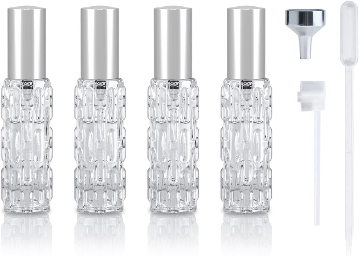 4 Stuks Reis Parfum Verstuiver Navulbaar 10ml, Glazen Parfum Fles