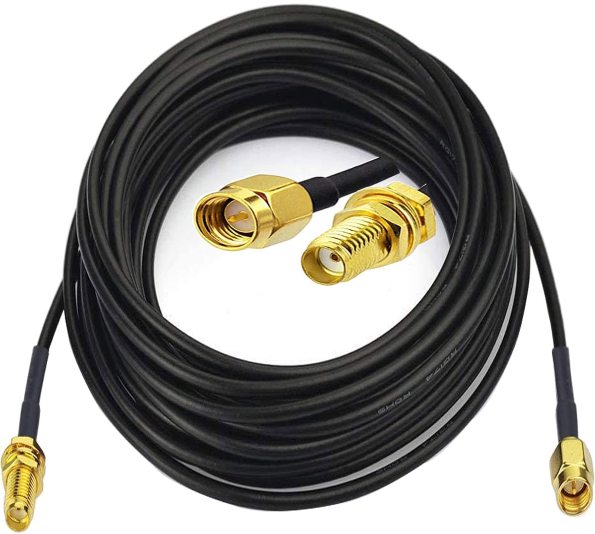 2 Stuks SMA-Kabel 5 M, Verlenging RG174 Voor 0-3G LTE Antenne