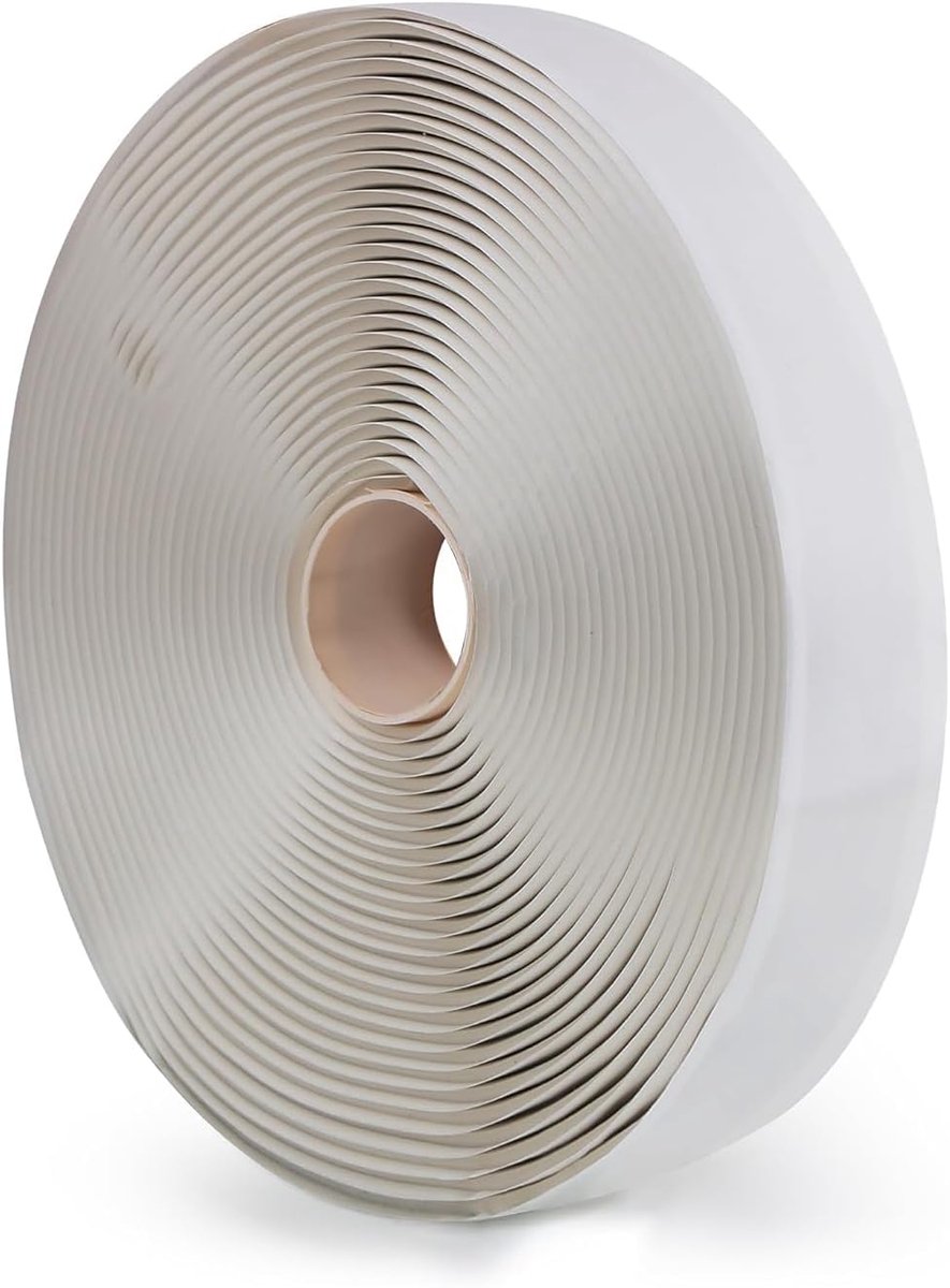 Butyl afdichtingstape, wit, 1,9 cm x 10 m, voor vrijetijdsvoertuigen, lekvrij, vensterglas, bootafdichting, EPDM-dakafdichting (WST343)