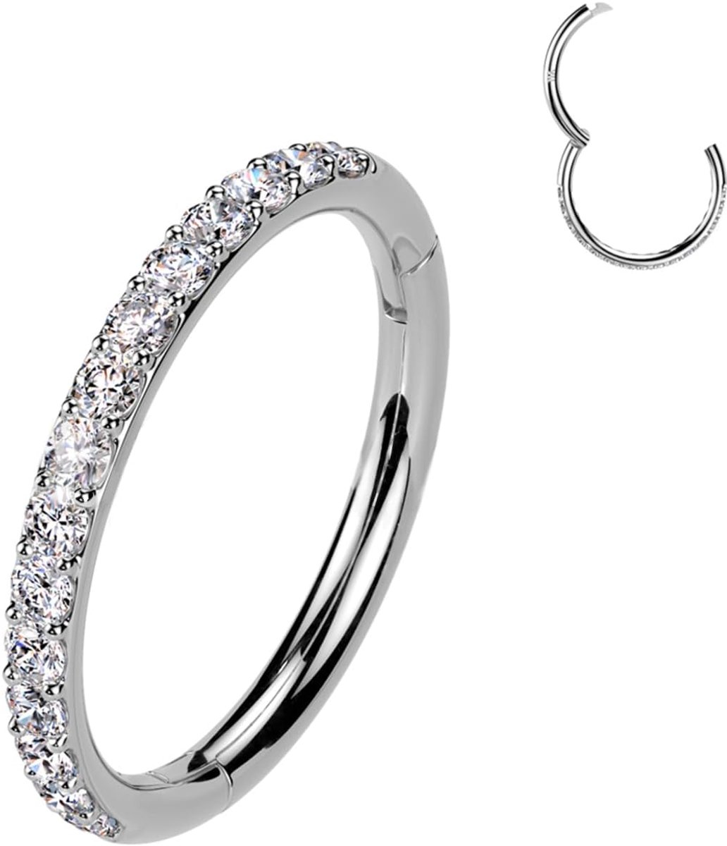 Clicker ring oorbellen met fonkelende kristallen voor dames, voor