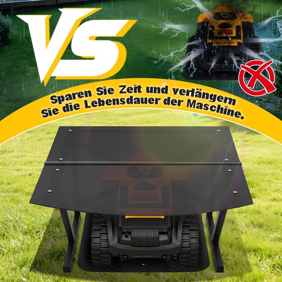 Robotmaaier Garage - Maaiers Overkapping - Gazon Onderhoud - Weerbestendig Frame - 77 x 67 cm - Zwart — afbeelding 5
