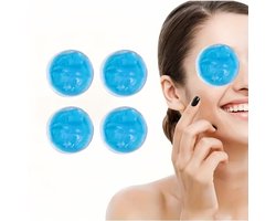 Set van 4 gel-oogpads — Verlicht gezwollen ogen — Warme & koude gelpads — Verkoelende oogpads — Oog-ijspacks — Vermindert donkere kringen — Kalmerende oogmaskers — Herbruikbare ronde gel-ijspacks — Ideaal voor oogverzorging & warmte-/koudetherapie