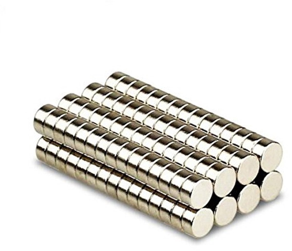 Omgoods - Set van 50 Neodymium Magneten N52 Schijf 6x2 mm