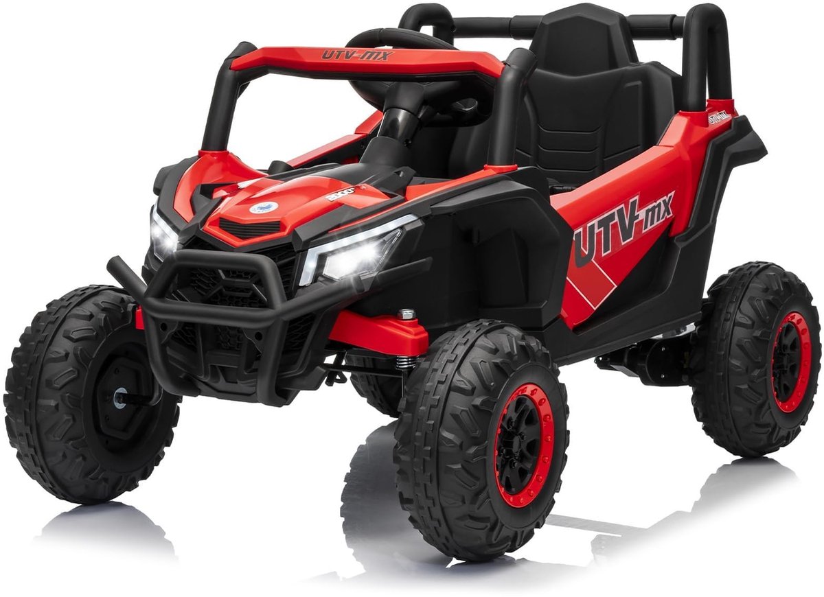 Danky Kinderquad - Elektrisch voertuig 12V - Afstandsbediening - LED-koplampen - USB & muziek - Vanaf 3 jaar - Rood