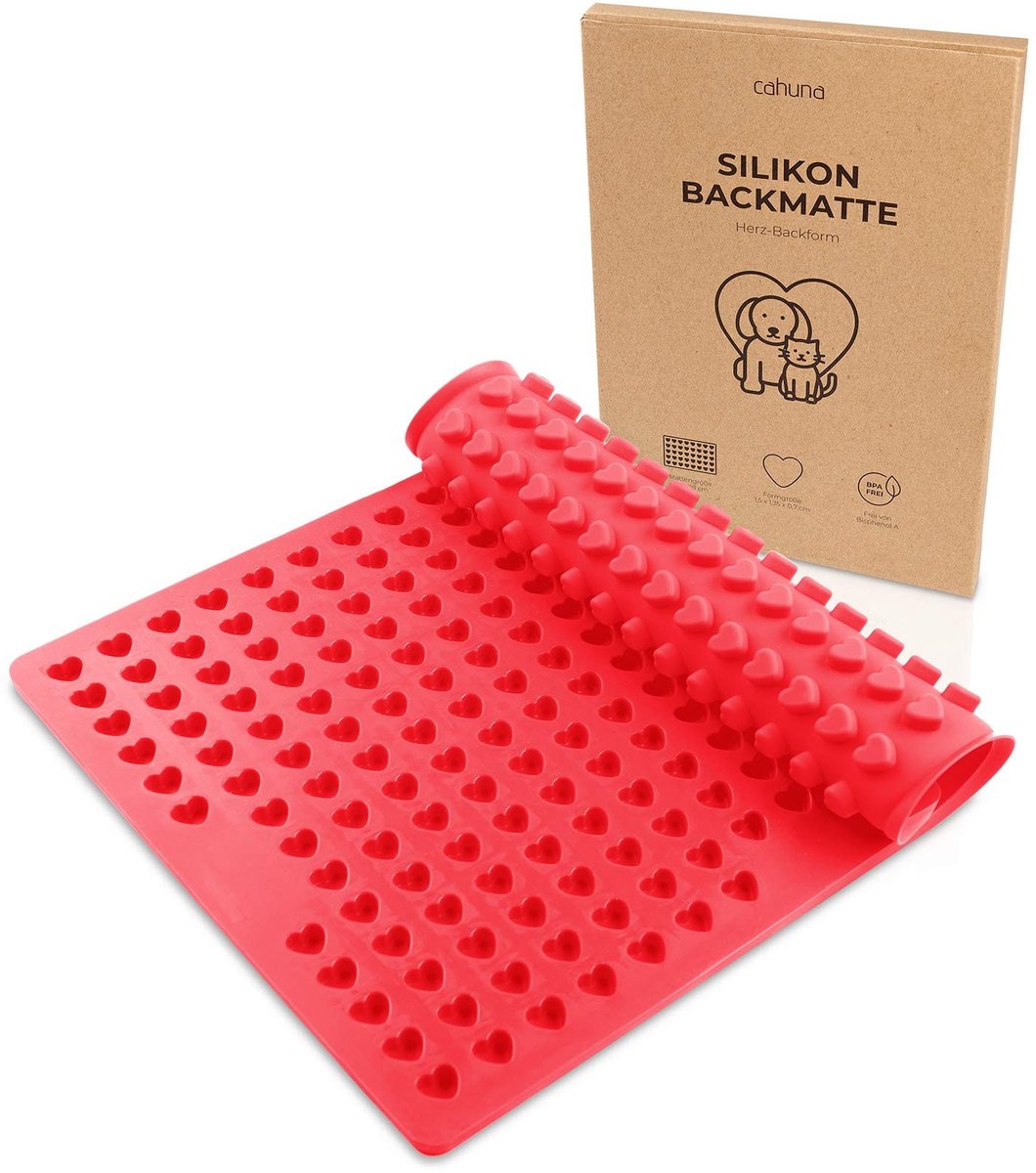 Omgoods - Silicone Bakmat voor Hondensnoepjes - Mini Hartvorm, Herbruikbaar en BPA Vrij