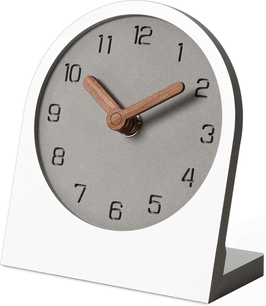 Omgoods - Houten Stille Wandklok - Decoratieve Mini Analoge Klok voor Thuis en Kantoor