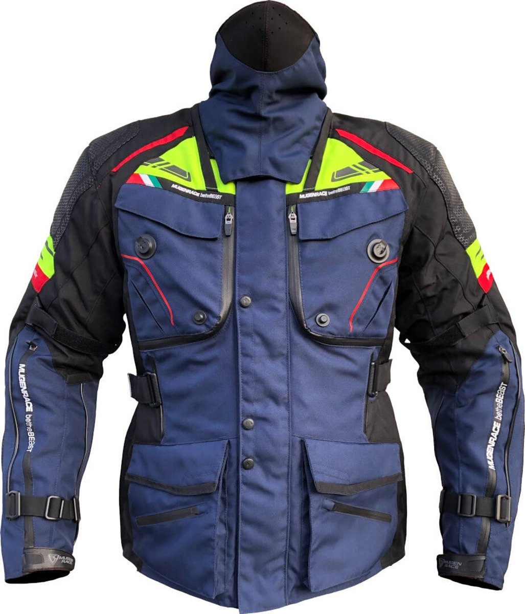 MUGENRACE Mars Blauwe Fluo Gele Waterdichte Textieljas - Jas