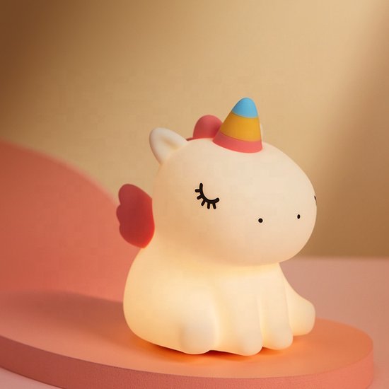 Nachtlampje Kind - LED Siliconen Nachtlamp - Draadloos & Oplaadbaar - Eenhoorn van Sitting Unicorn Silicone Lamp — afbeelding 4