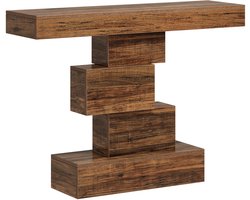 DMG Supply Consoletafel - Geometrisch Blokkenonderstel - 108 x 30 x 80 cm - Bruin