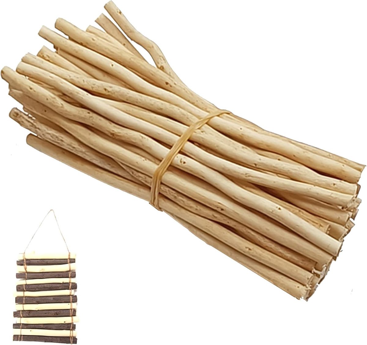 50 Stuks Houten Stokken voor DIY Creaties - Natuurlijke Houten Blokken voor Ambachten en Kunstprojecten