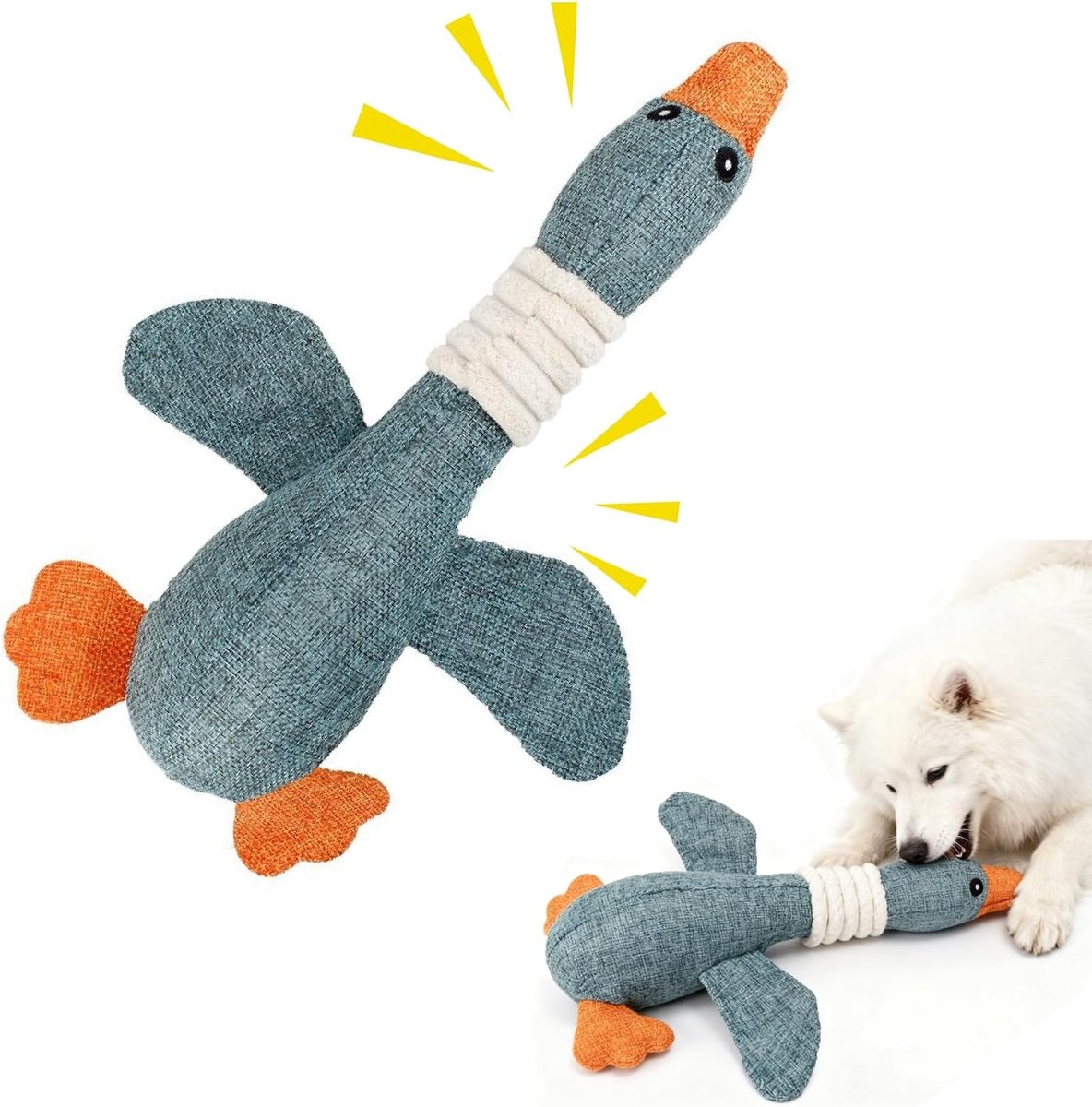 onverwoestbaar, drukbestendig eend, hondenspeelgoed, puppyspeelgoed, geschikt voor honden, het is leuk om op te kauwen, zacht hondenspeelgoed dat geschikt is voor kleine