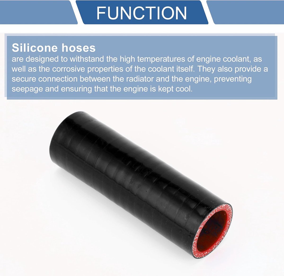 ABSOPRO 1 Stuk 30Mm/1.18" Id 127Mm/5" Lengte 0 Graden Siliconen Koelslang Zwart Rood Universeel