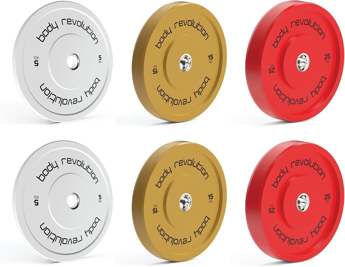 Olympische gewichtschijven 5 kg - 25 kg - rubber bumper platen - ideaal voor krachttraining - SnelShoppen