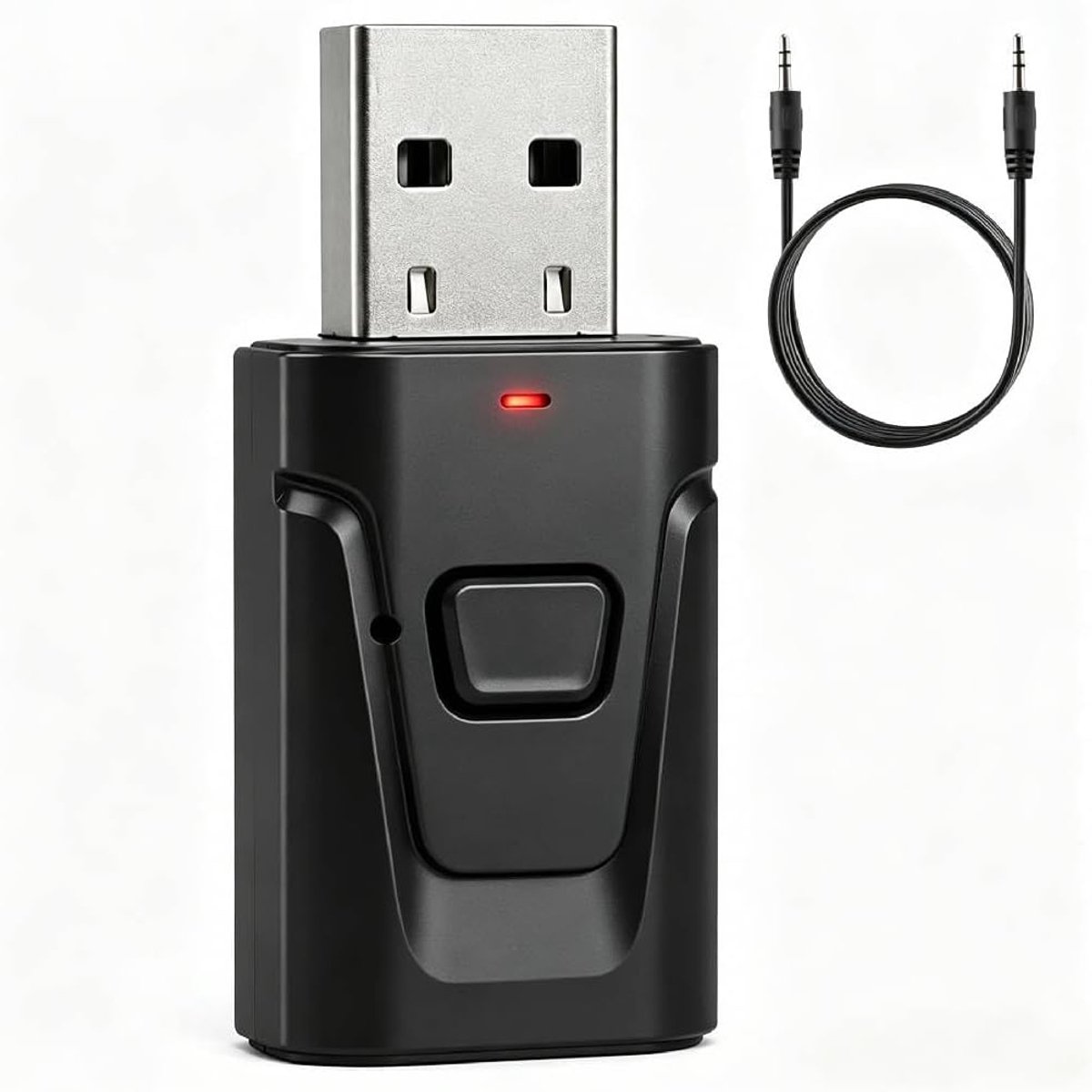Bluetooth 5.0 USB-adapter 2-in-1 TX/RX met 3,5 mm jack, draadloze stereo voor tv, pc, auto, bluetooth-zender en ontvanger, plug & play