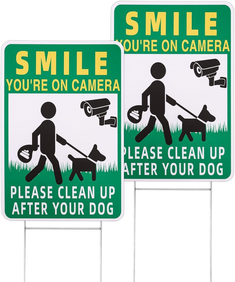 2st Clean Up After Dog Bord met Paal, 30,1x20,1cm PP-Materiaal