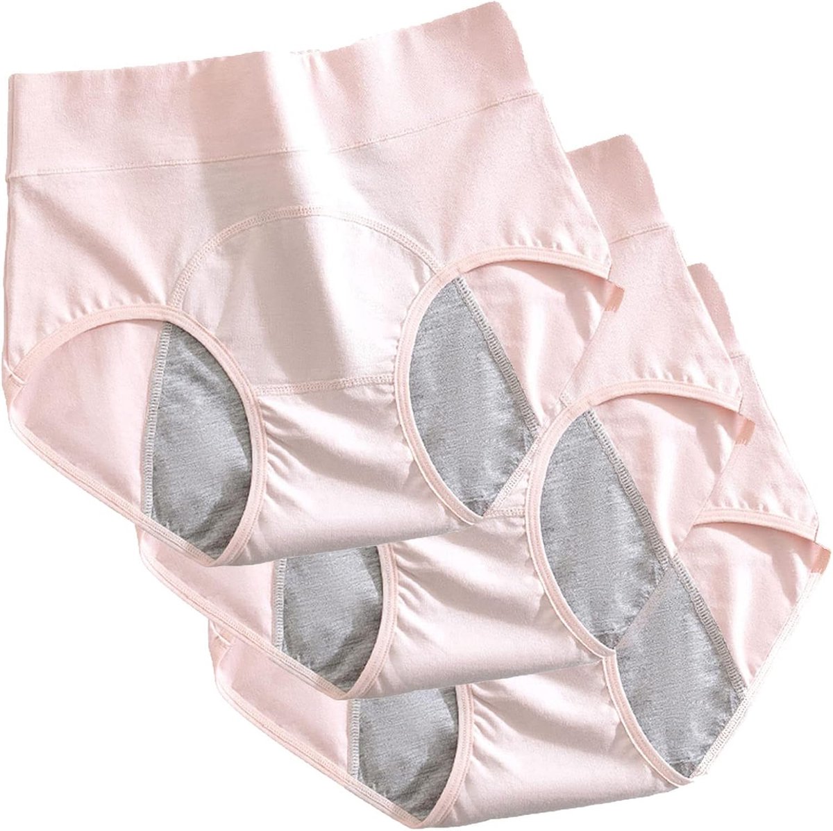 Broek voor Urine-incontinentie, Fysiologische Broeken in Grote Maten, Herbruikbaar Ondergoed voor Urine-incontinentiebroeken, Slipjes voor Volwassen Vrouwen, 3-pack