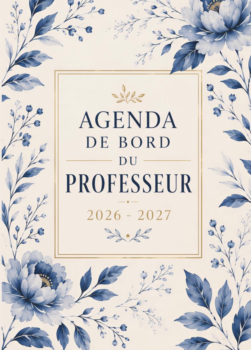Agenda de bord du professeur 2026–2027 - groot formaat A4 - zwart-wit - compleet cursusoverzicht voor docenten - ShopVlot