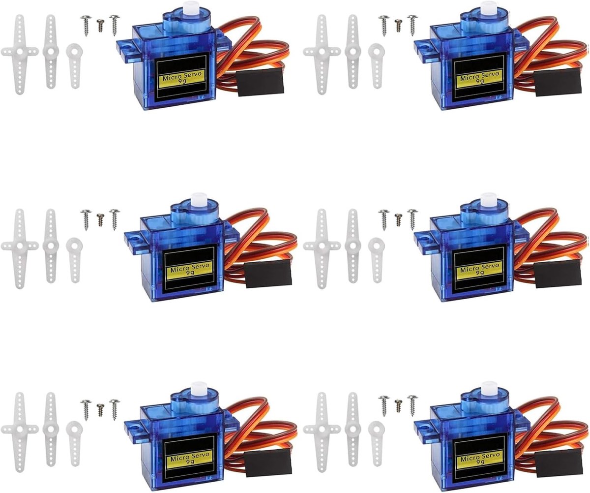 6 stuks 9G Mini Micro Servo-motor voor hand/RC armrobot/helikopter, Andante boot, helikopter, vliegtuig, auto, stuurmodellen met kabel, micromotor, servos-modellering voor Arduino