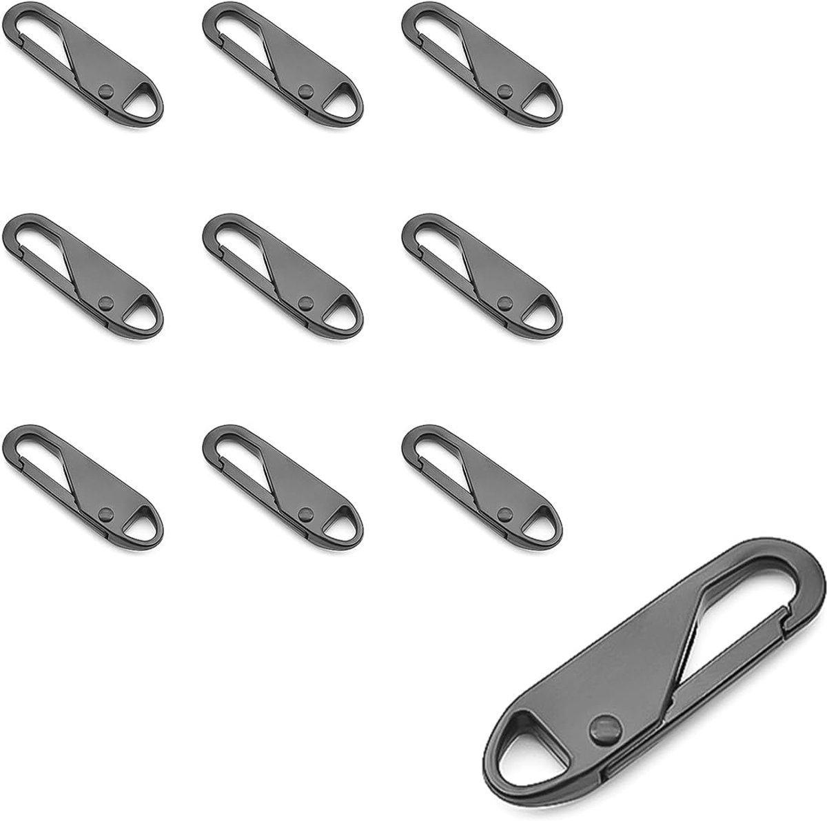 Ritstrekkers, afneembare universele metalen ritstrekkerkop, ritstrekkers voor bagage, rugzakken, koffers en jassen, zwart