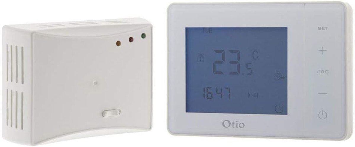SnelShoppen - Draadloze programmeerbare thermostaat Wit - Modern design met groot verlicht LCD-display, ideaal voor elektrische verwarmingssystemen, g
