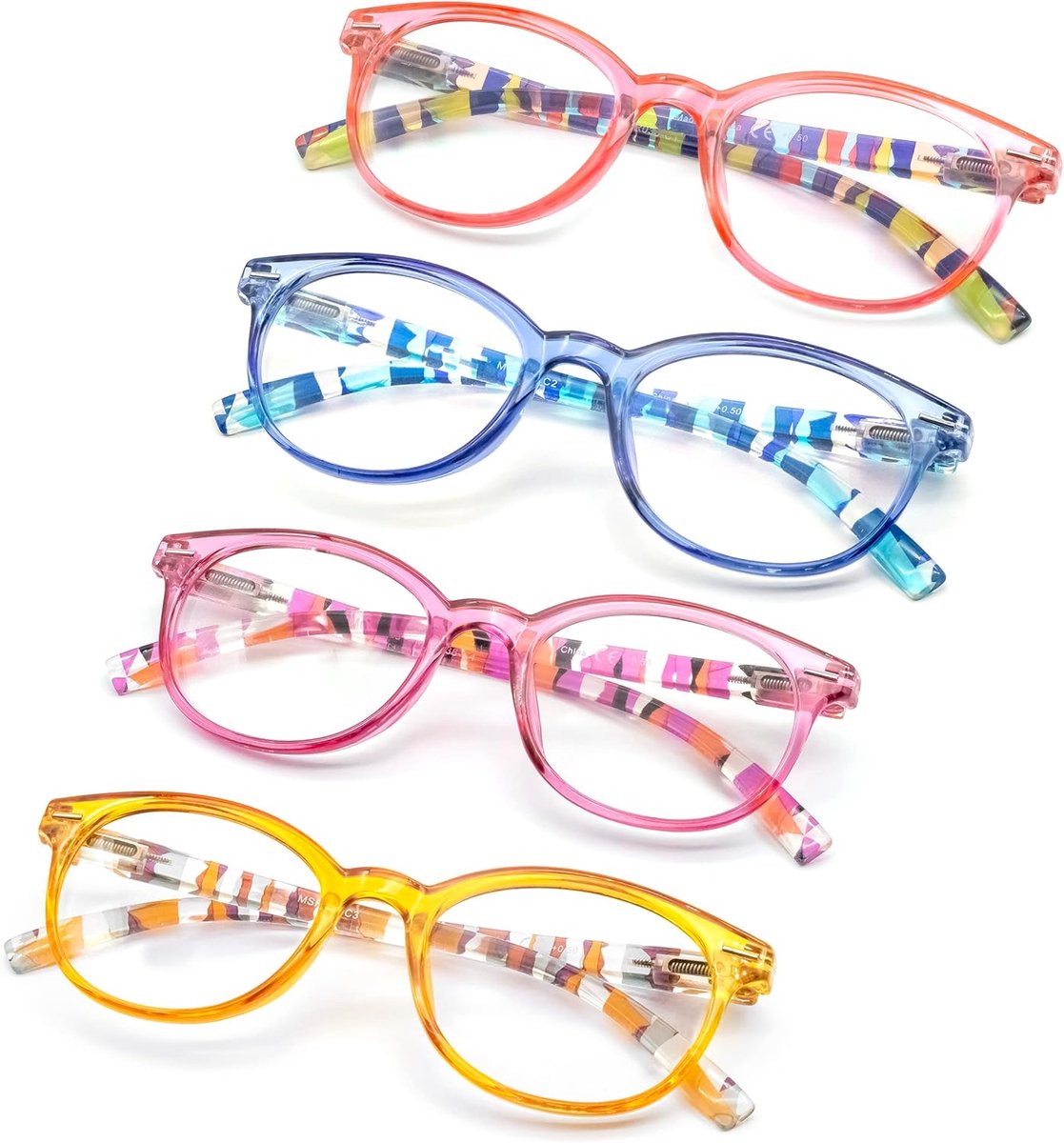Leesbril voor dames, gekleurde lezers, rond retro frame