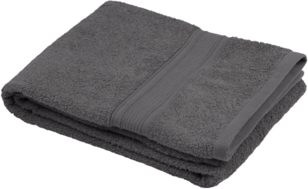 Badhanddoek 70 x 140 cm - 100% biologisch katoen - antraciet - zacht en absorberend - SnelShoppen