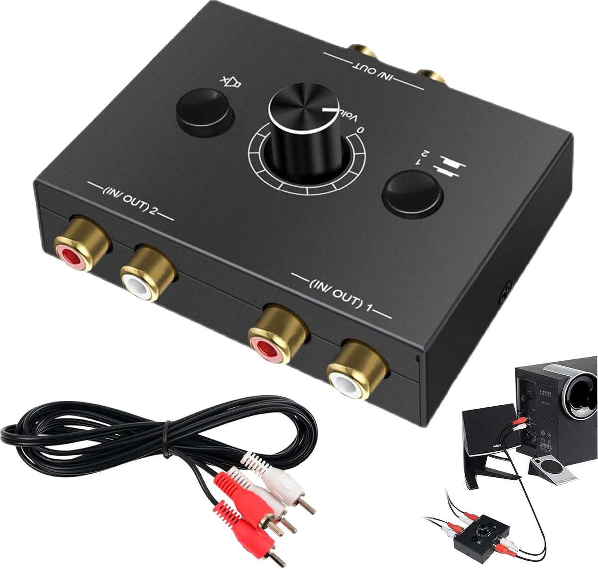 Rca Cinch Audio Switch 2-weg stereo-omschakelaar met nauwkeurige