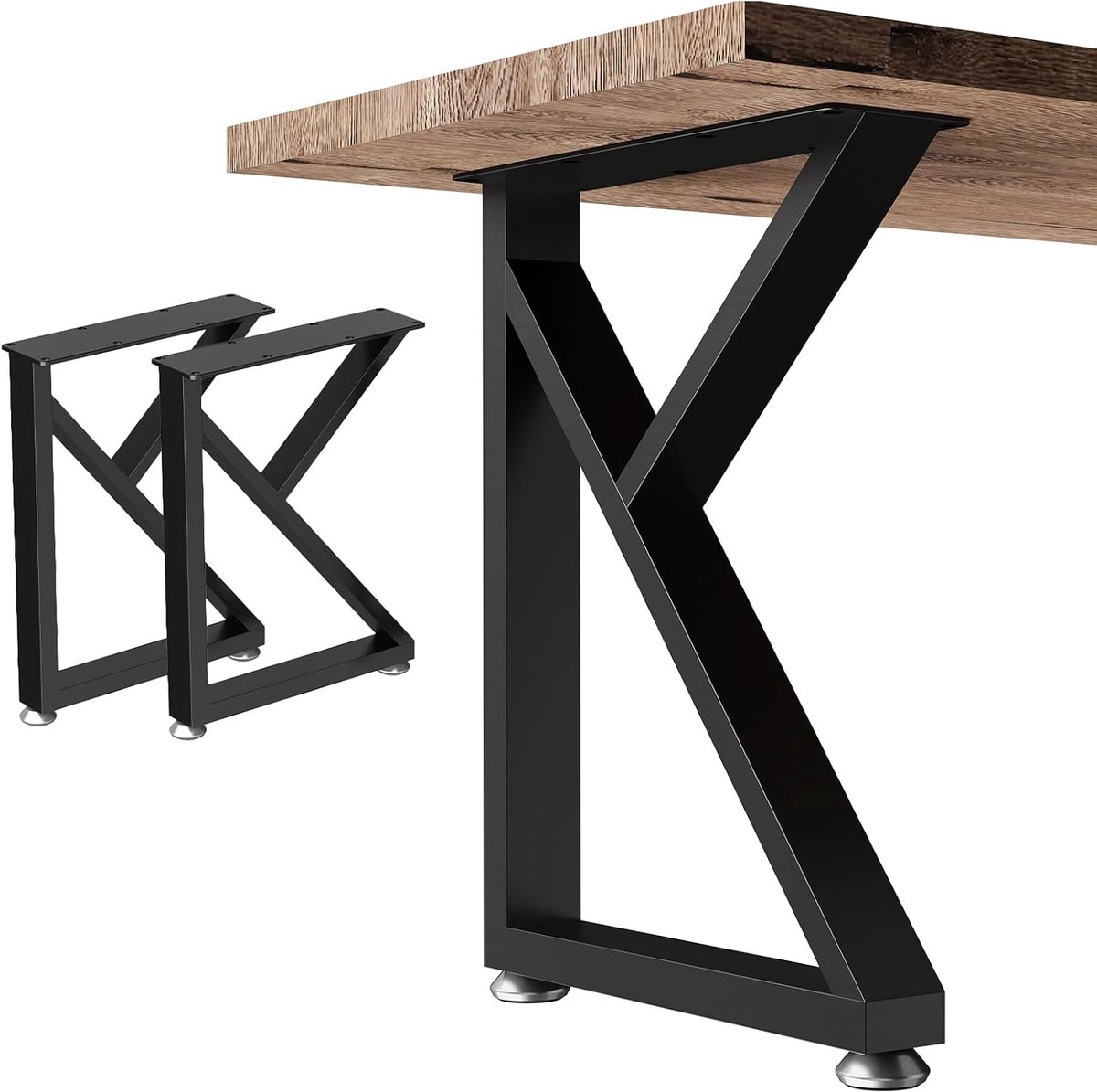 Szt01-K Tafelpoten, 2 stuks, zwart, K-vorm, tafelframe, outdoor