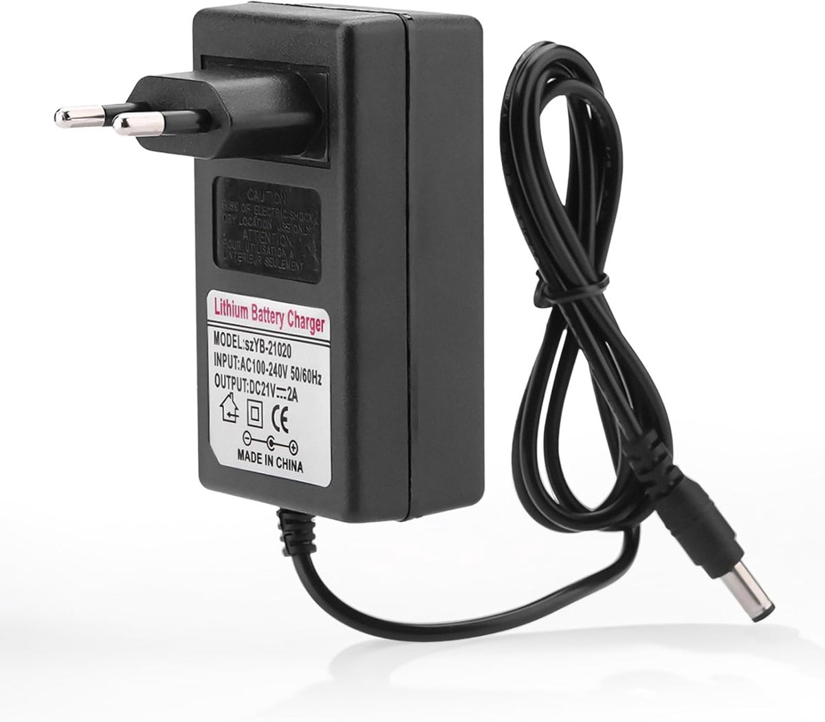 Stroomadapter, Ac 100-240V Dc 21V 2A Vervangende oplaadstroomadapter